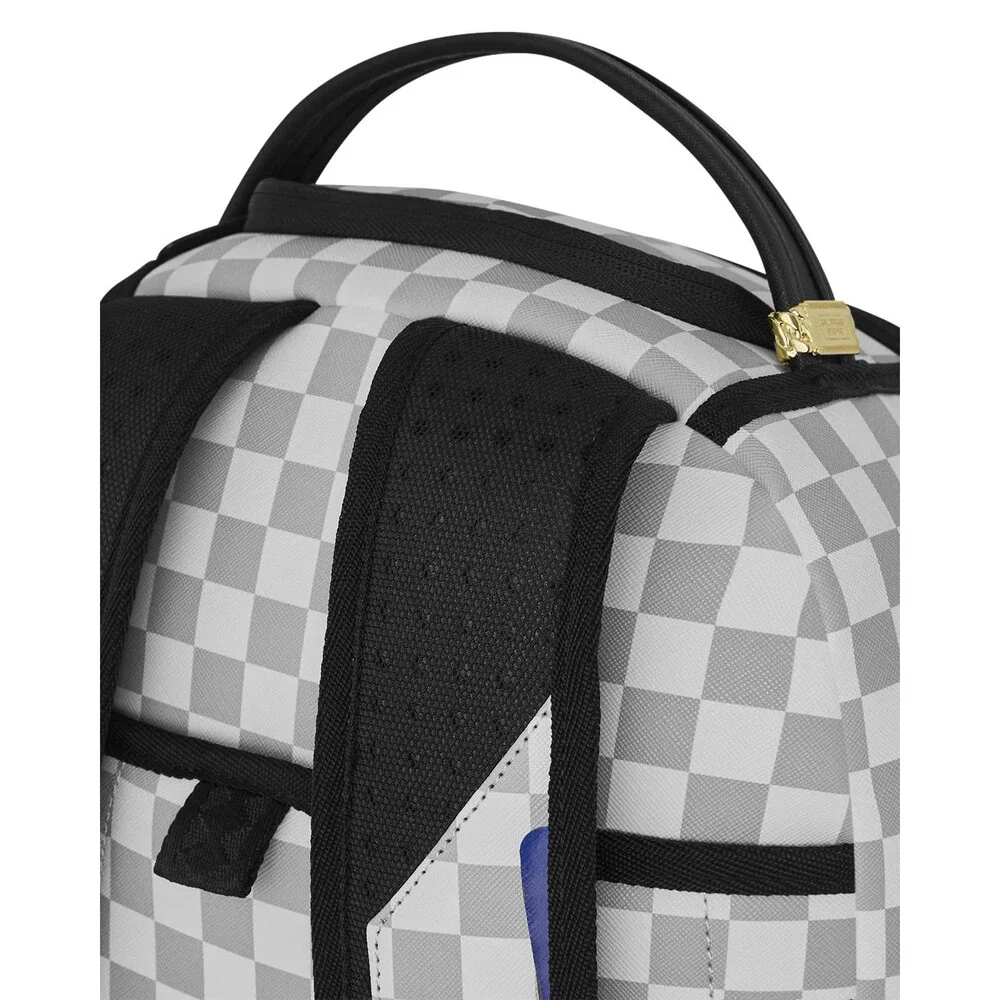 Sprayground Cosmic Chaos Backpack Unisex Gray Checkered Shoulder Strap SPR312